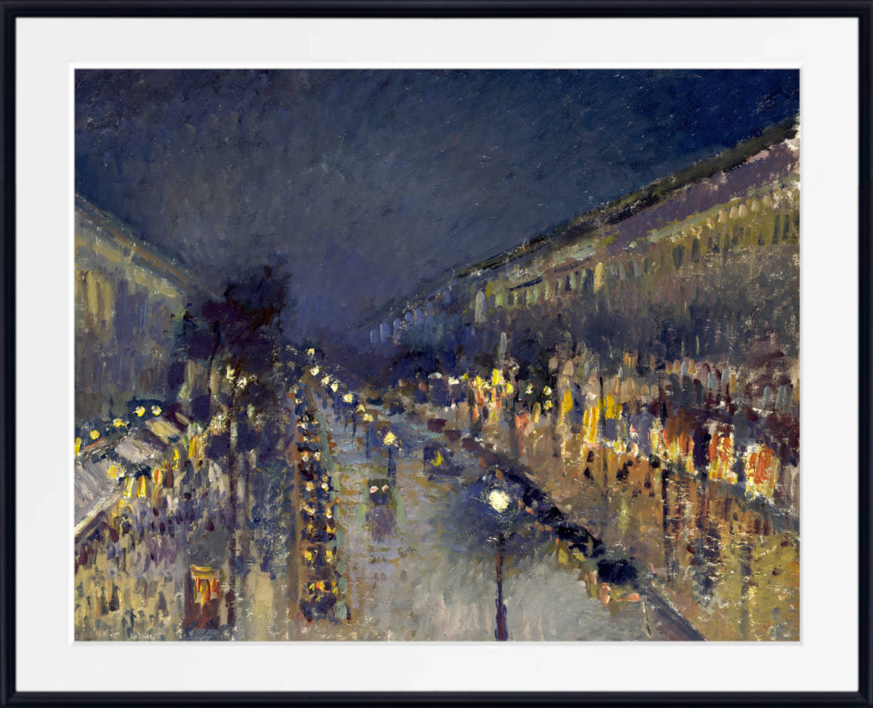 Camille Pissarro Print, The Boulevard Montmartre at Night