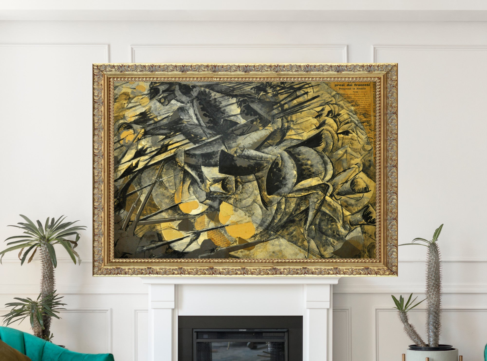 Carica di lancieri (Charfe of Spearmen), Umberto Boccioni