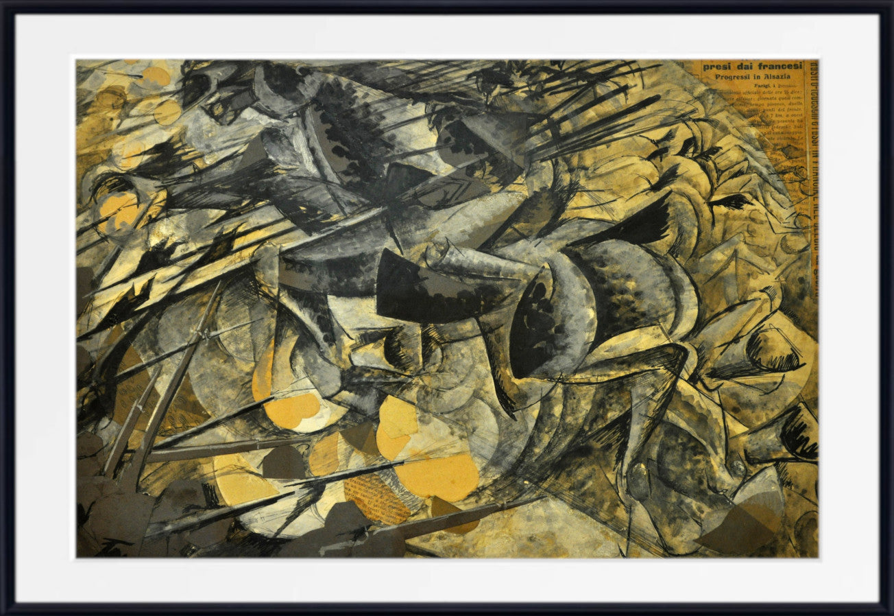 Carica di lancieri (Charfe of Spearmen), Umberto Boccioni