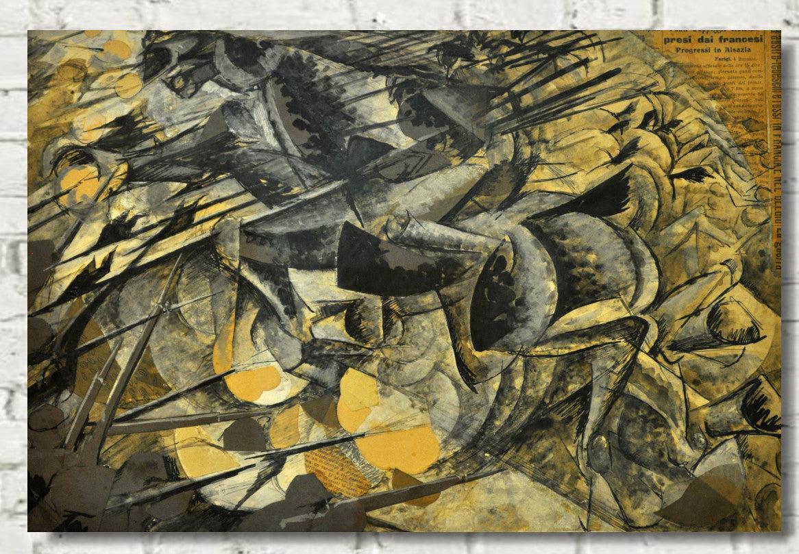 Carica di lancieri (Charfe of Spearmen), Umberto Boccioni