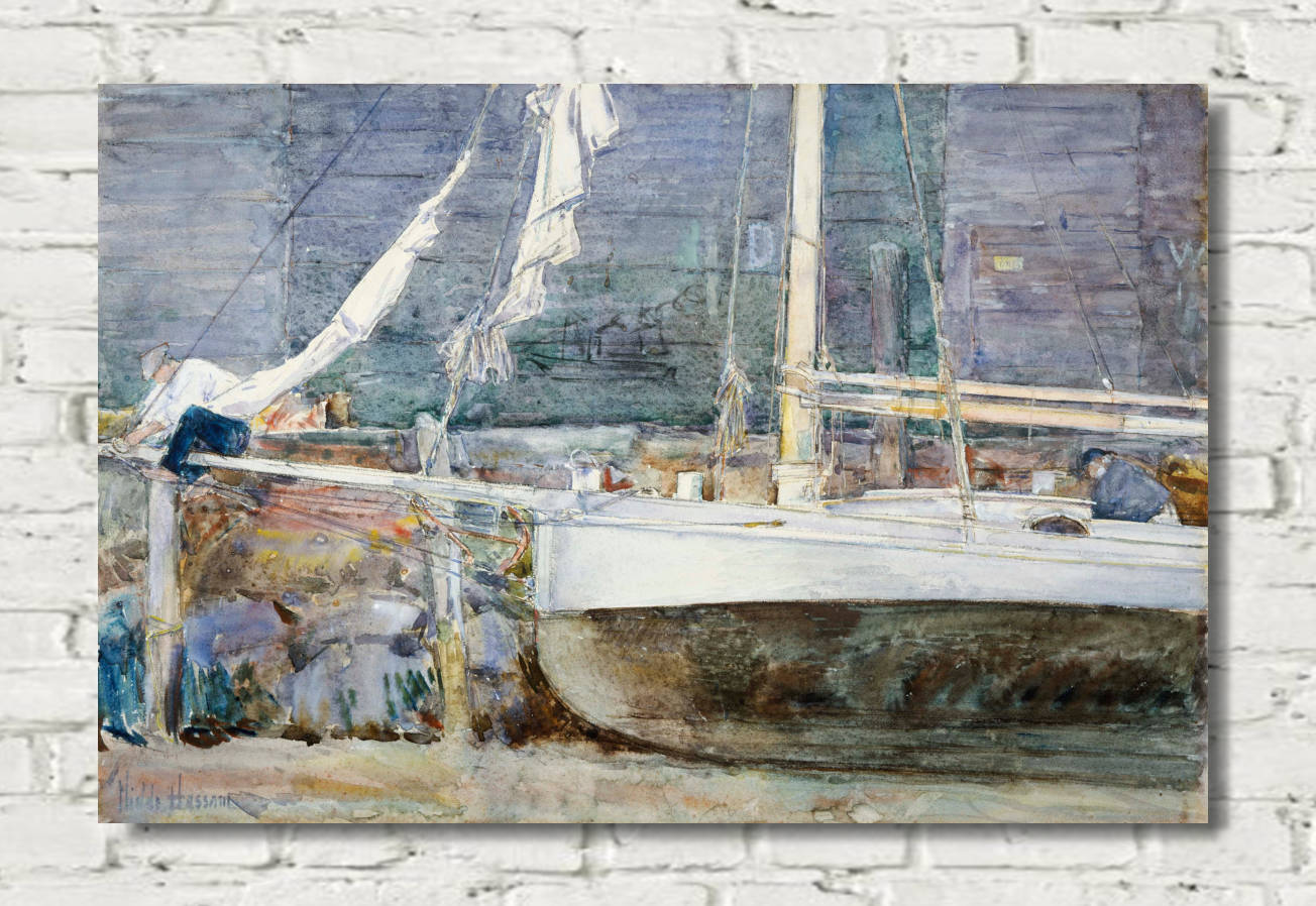 Frederick Childe Hassam, Fine Art Print : Drydock Gloucester