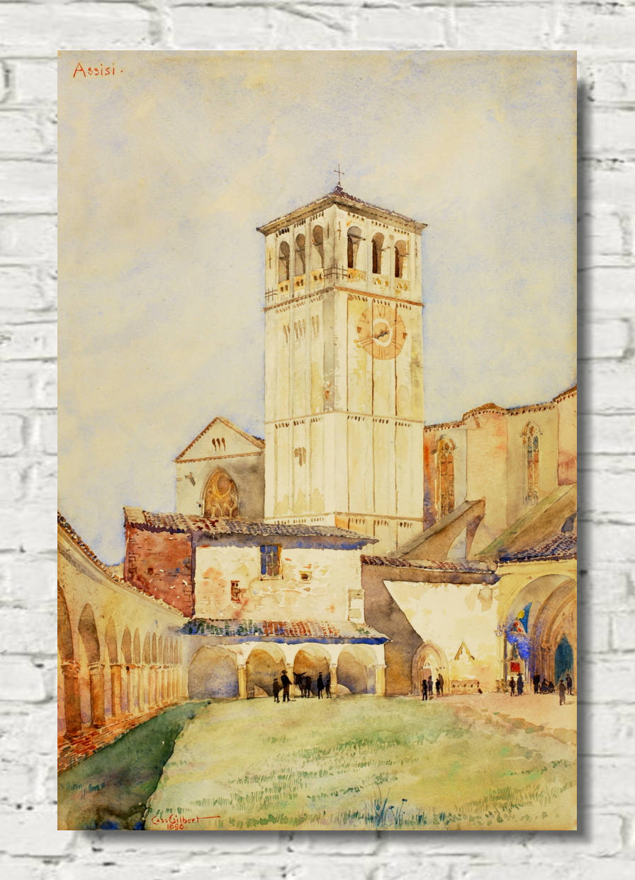 Cass Gilbert Print, Church of St. Francis, Assisi (1898)