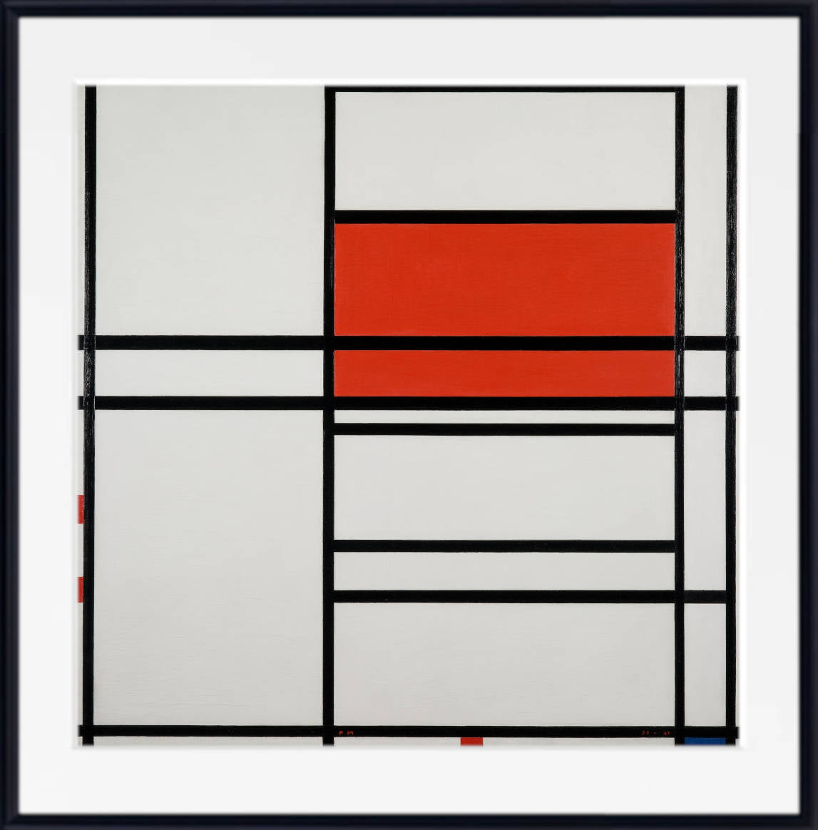 Composition of Red and White; Nom 1,Composition No. 4 with red and blue, Piet Mondrian Abstract Fine Art Print