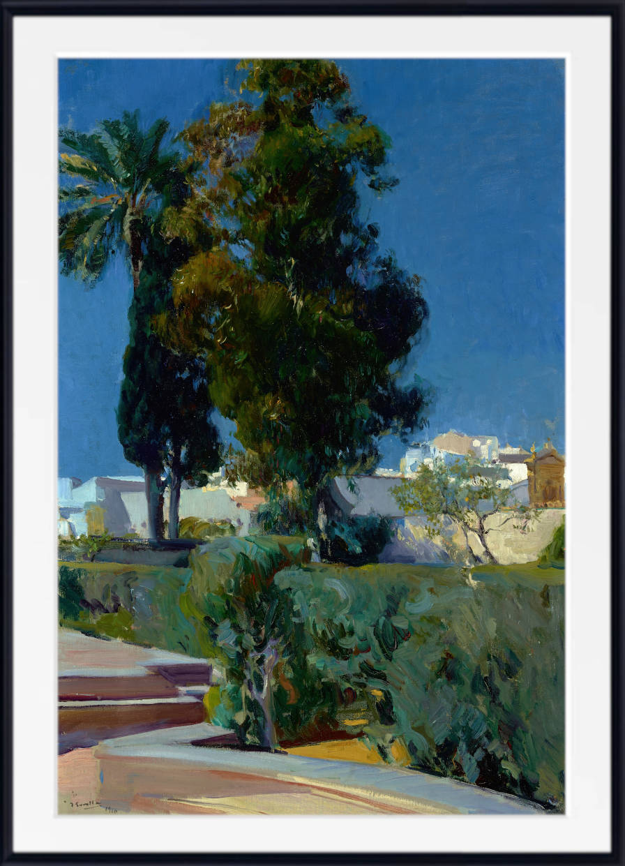 Joaquín Sorolla Print, Corner of the Garden, Alcazar, Sevilla