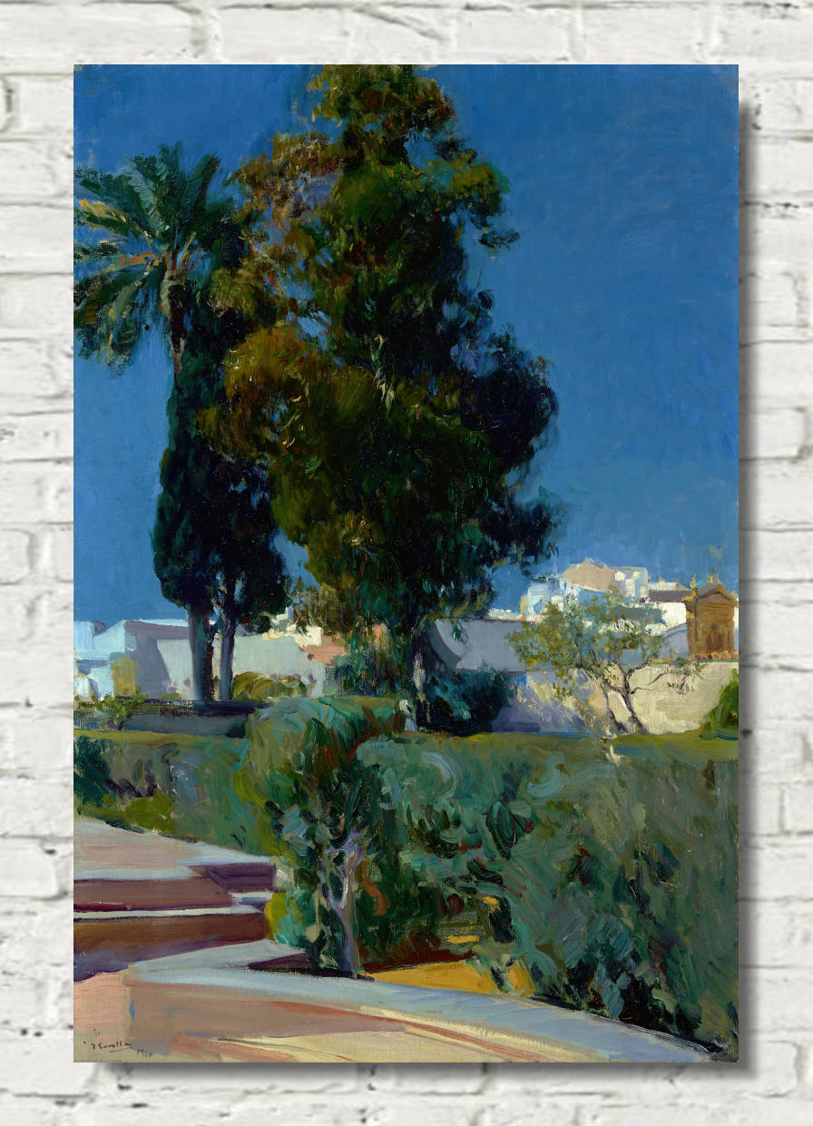Joaquín Sorolla Print, Corner of the Garden, Alcazar, Sevilla