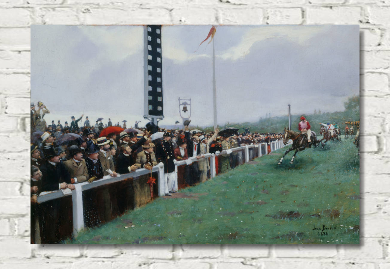 Jean Béraud, Racing at Longchamp; the finish at the post (1886)