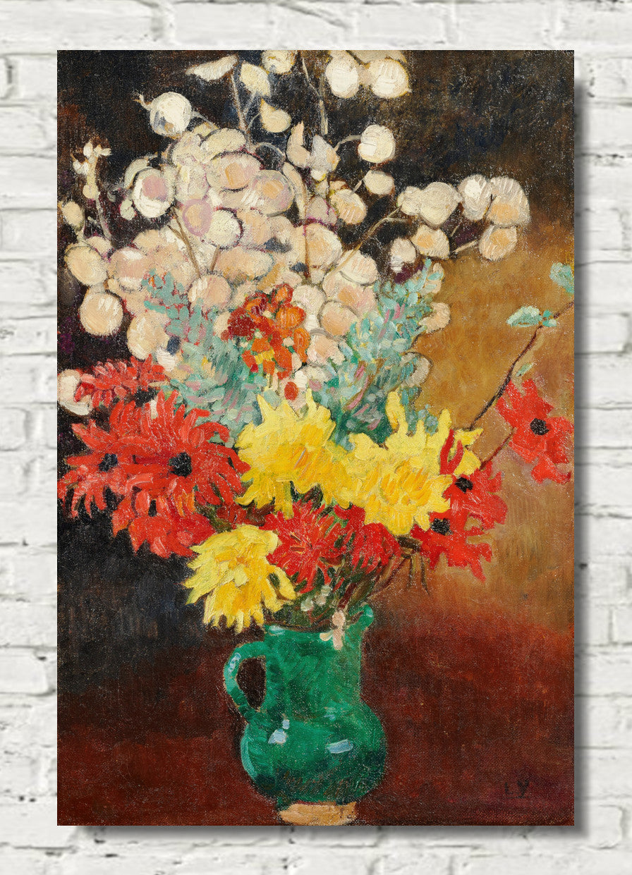 Green jug, dahlias and flowers (1929) by Louis Valtat