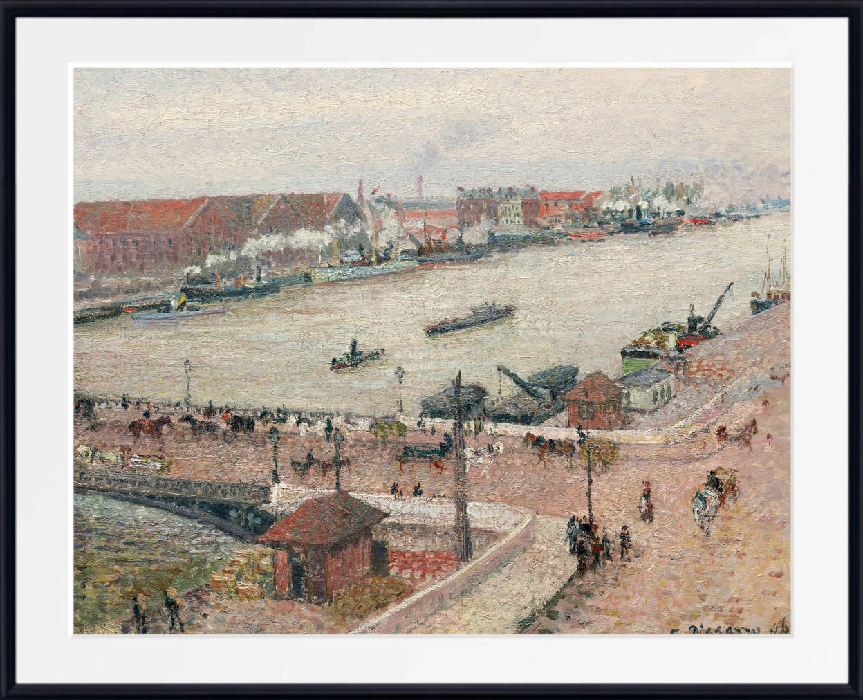 Camille Pissarro Print, Flood of the Seine, Boieldieu Bridge, Rouen