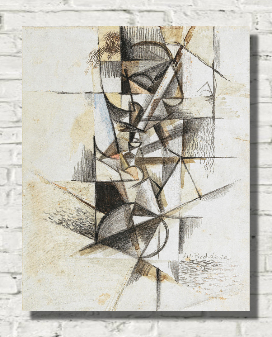 Cubist head (1914) by Antonín Prochazka