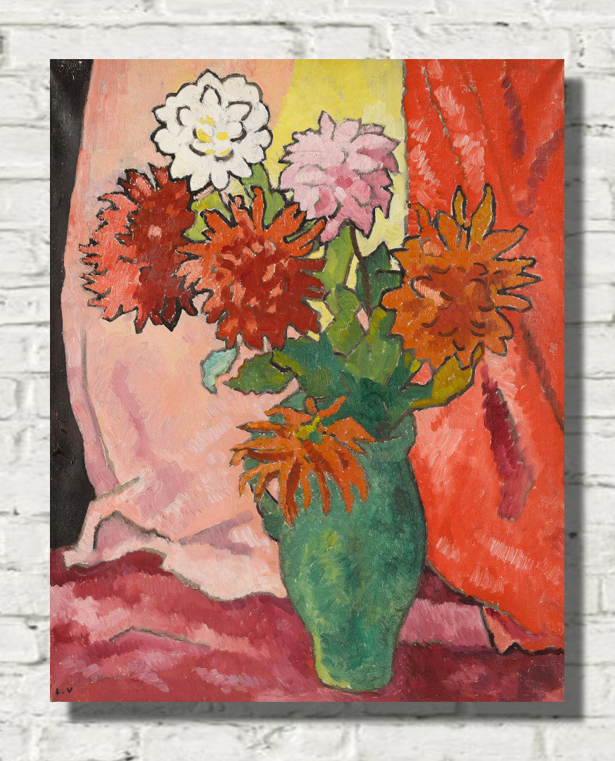 Dahlias, green jug (1942) by Louis Valtat