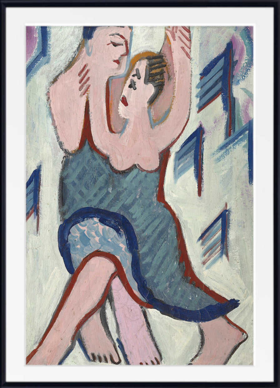 Dancing Couple in the Snow (reverse) (1928) by Ernst Ludwig Kirchner