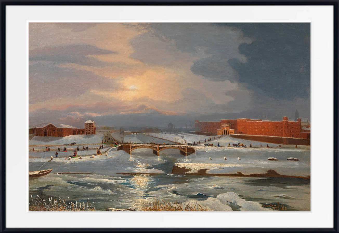 Tina Blau Print, The Franz Joseph Barracks, Customs Office, Radetzky Bridge in Winter