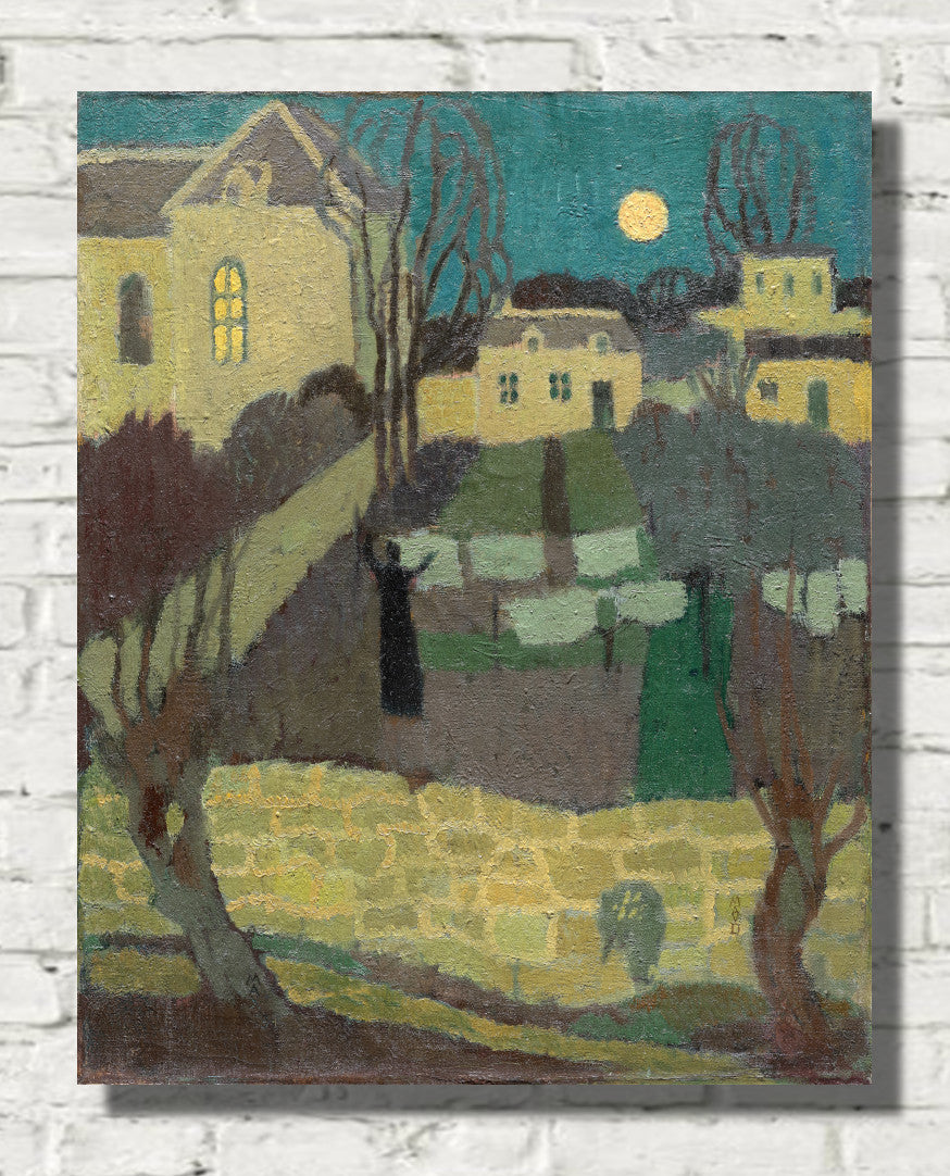 Drying the Linen, or Moonrise at the Priory (1894) by Maurice Denis