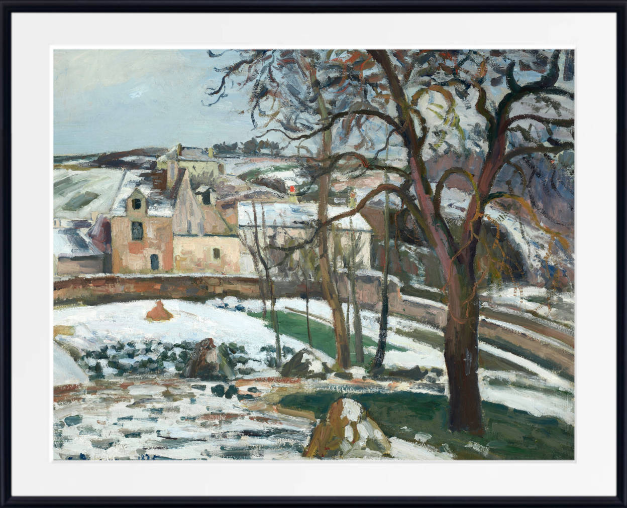 Camille Pissarro Print, Snow effect at L’Hermitage, Pontoise (1875)