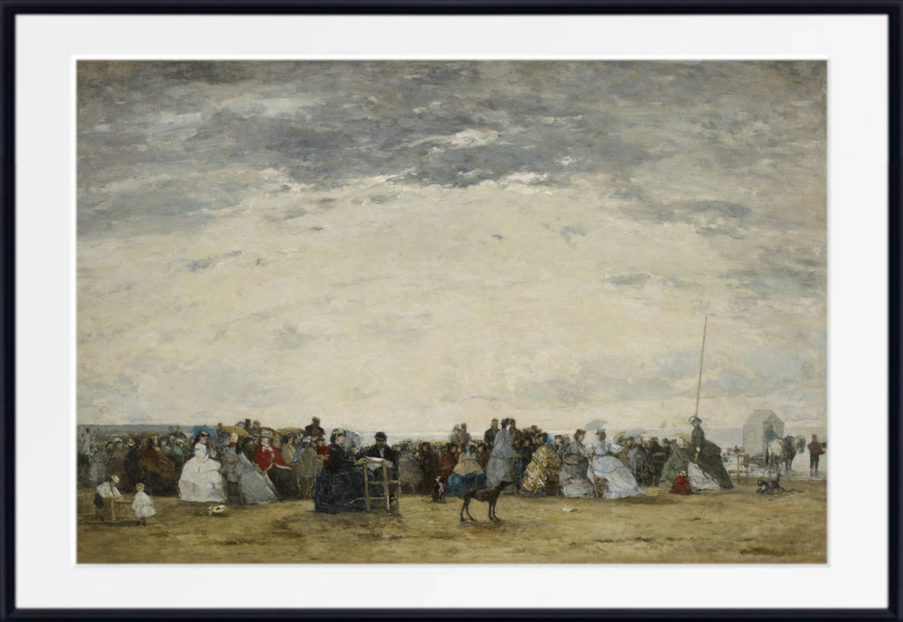 Eugène Boudin Fine Art Print : Vacationers, Trouville Beach