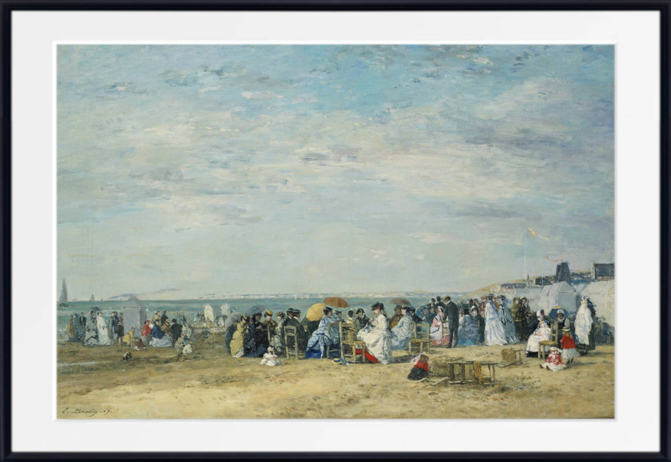 Eugène Boudin, Old Masters Fine Art Print : Trouville Beach