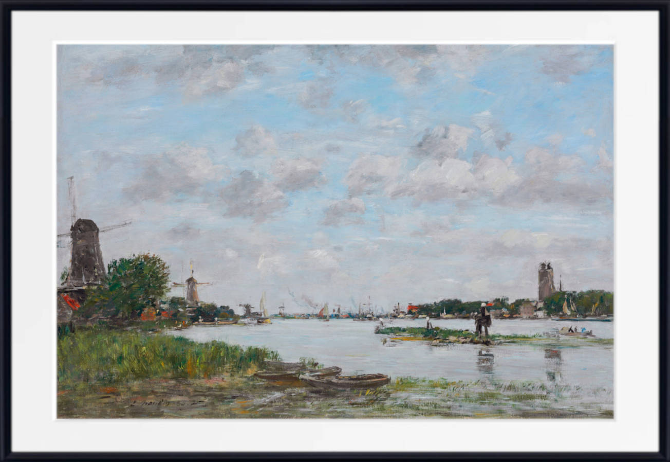 Eugène Boudin Fine Art Print : River Meuse, Dordrecht