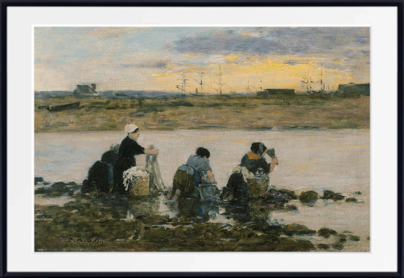 Eugène Boudin Fine Art Print : Washer Women