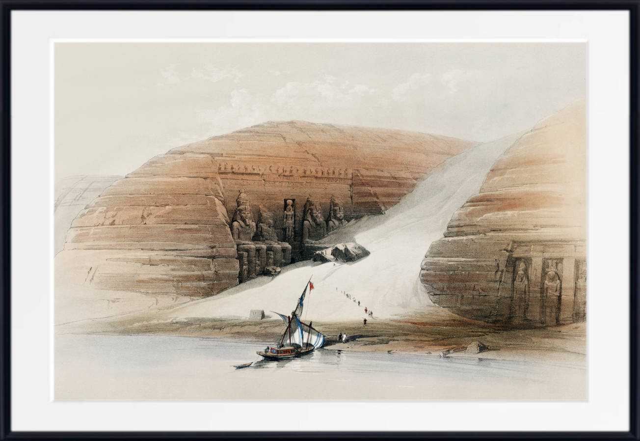Excavated temples of Abu Simbel, Nubia, David Roberts Fine Art Print