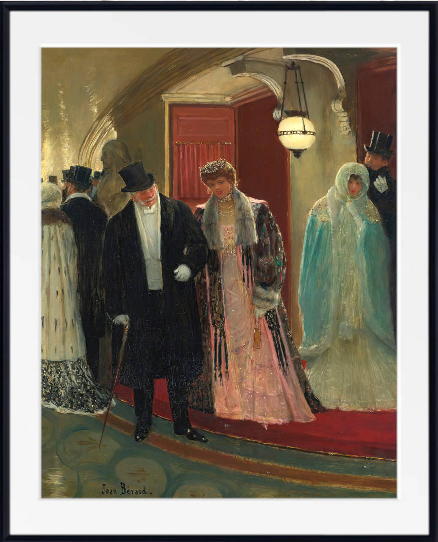 Jean Béraud Fine Art Print, Exit From The Loge Of The Opera