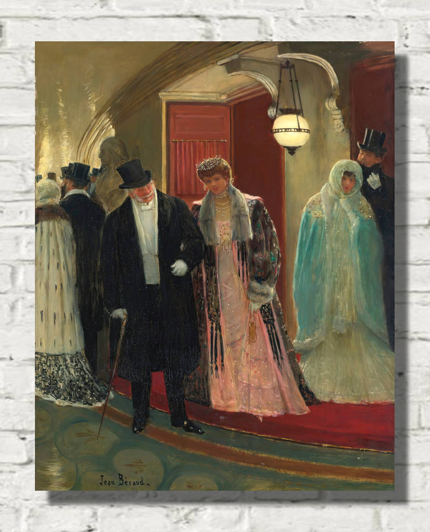Jean Béraud Fine Art Print, Exit From The Loge Of The Opera