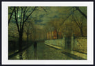 John Atkinson Grimshaw Fine Art Print: Figures in a Moonlit Lane After Rain