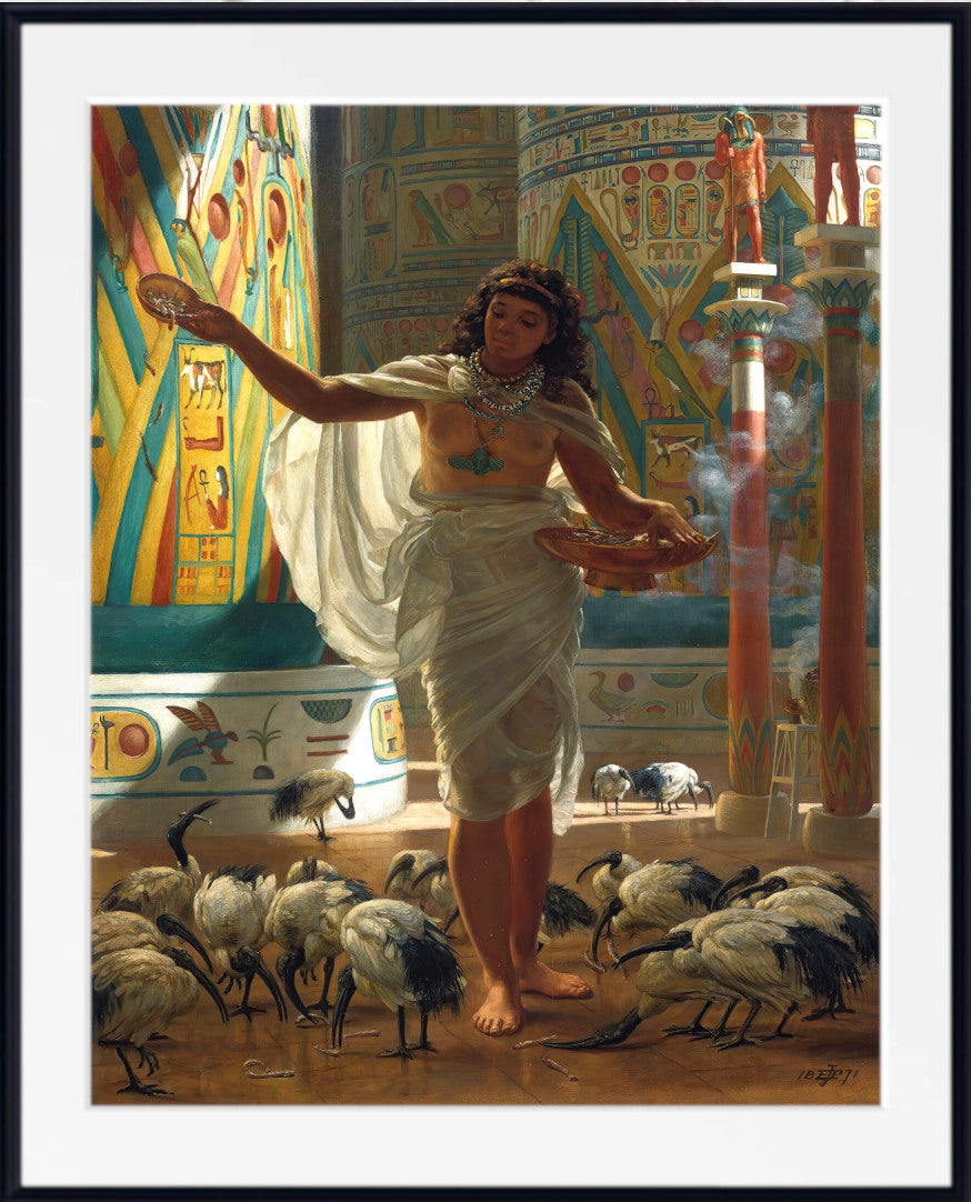 Feeding The Sacred Ibis In The Halls Of Karnac by Edward Poynter
