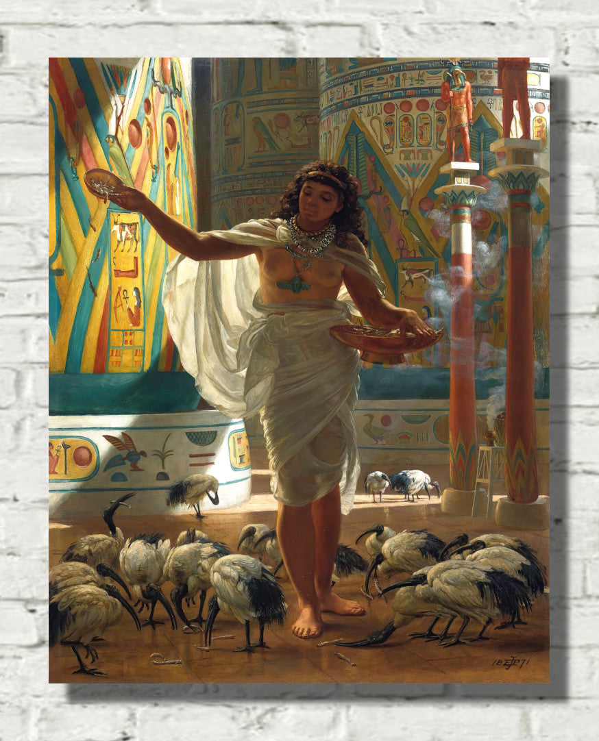 Feeding The Sacred Ibis In The Halls Of Karnac by Edward Poynter