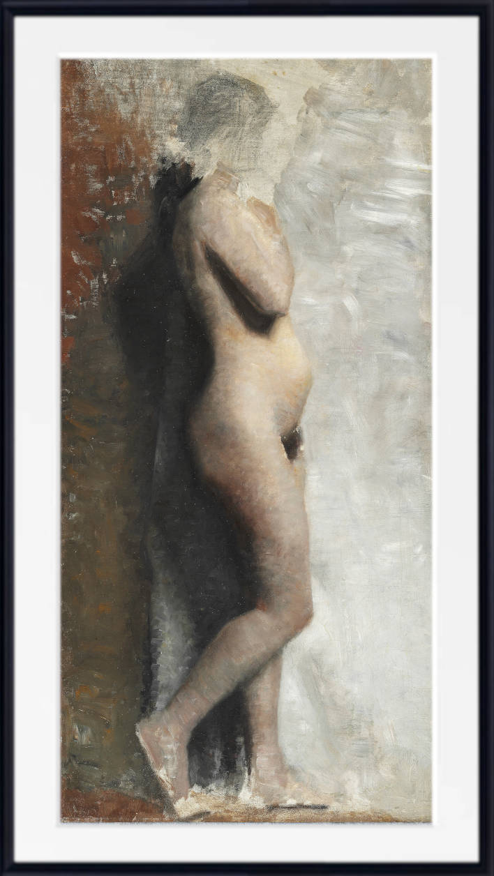 Vilhelm Hammershøi Fine Art Print, Nude Female Standing
