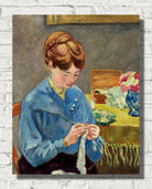Woman Knitting (1922) by Louis Valtat