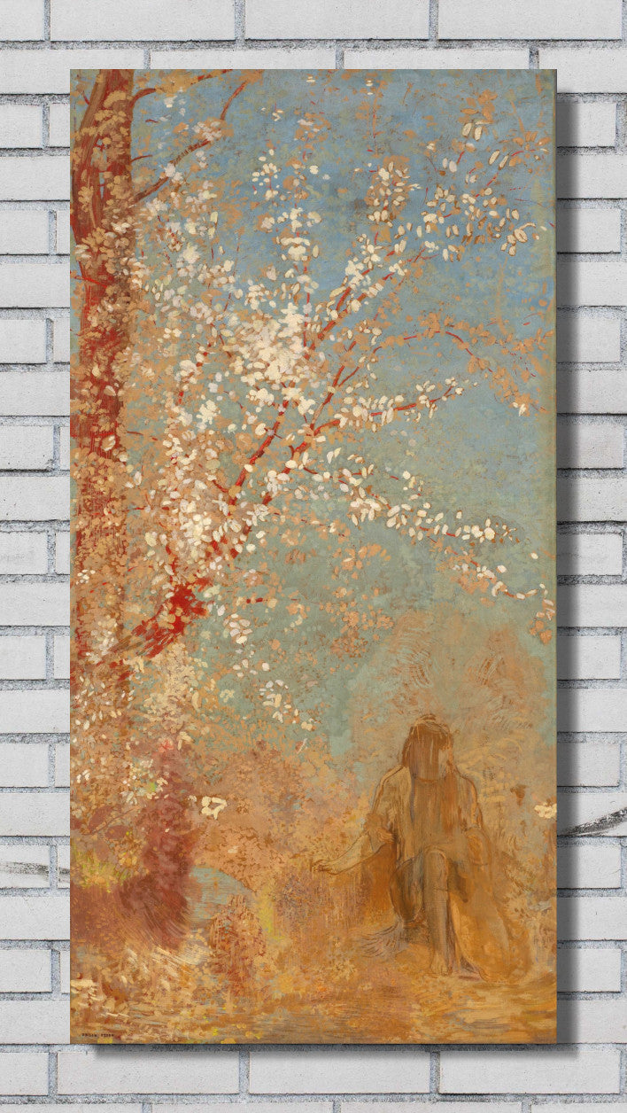 Figure under a blossoming tree by Odilon Redon