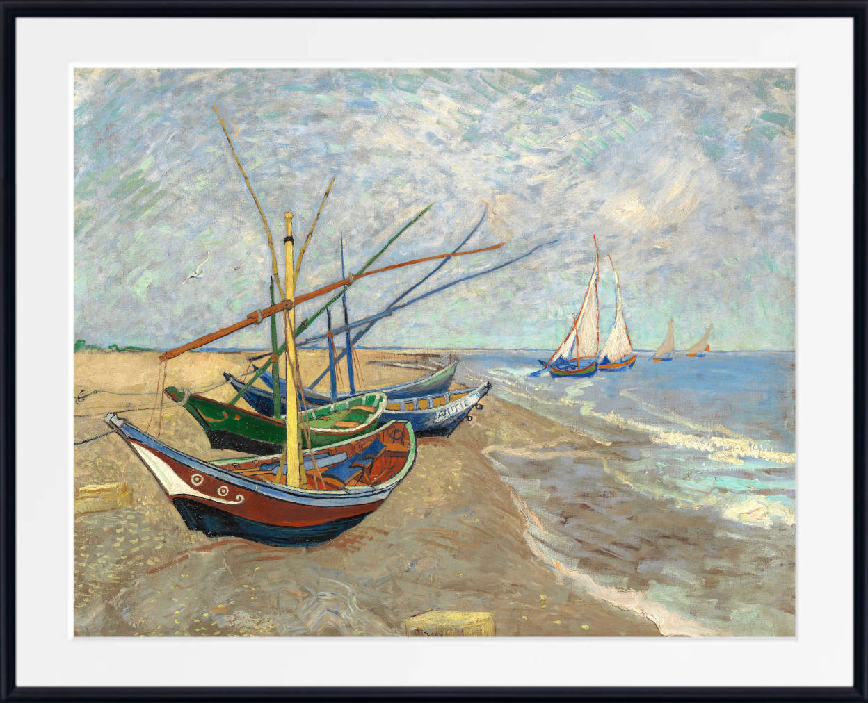 Vincent Van Gogh Fine Art Print, Fishing Boats on the Beach