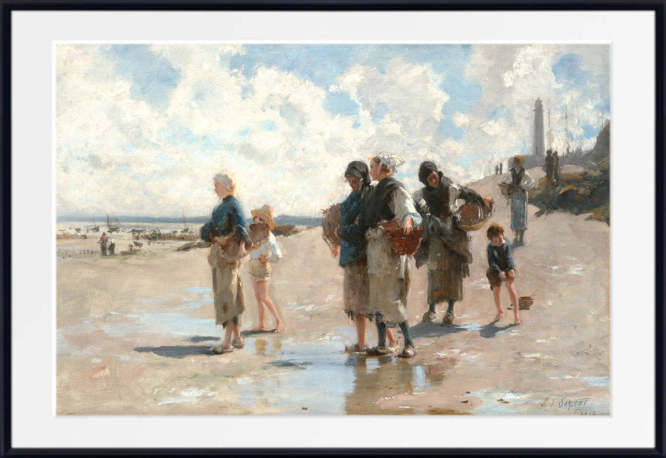 John Singer Sargent Fine Art Print, Fishing for Oysters, Cancale