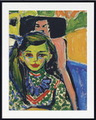 Ernst Ludwig Kirchner Expressionism Fine Art Print, Fränzi in front of carved chair