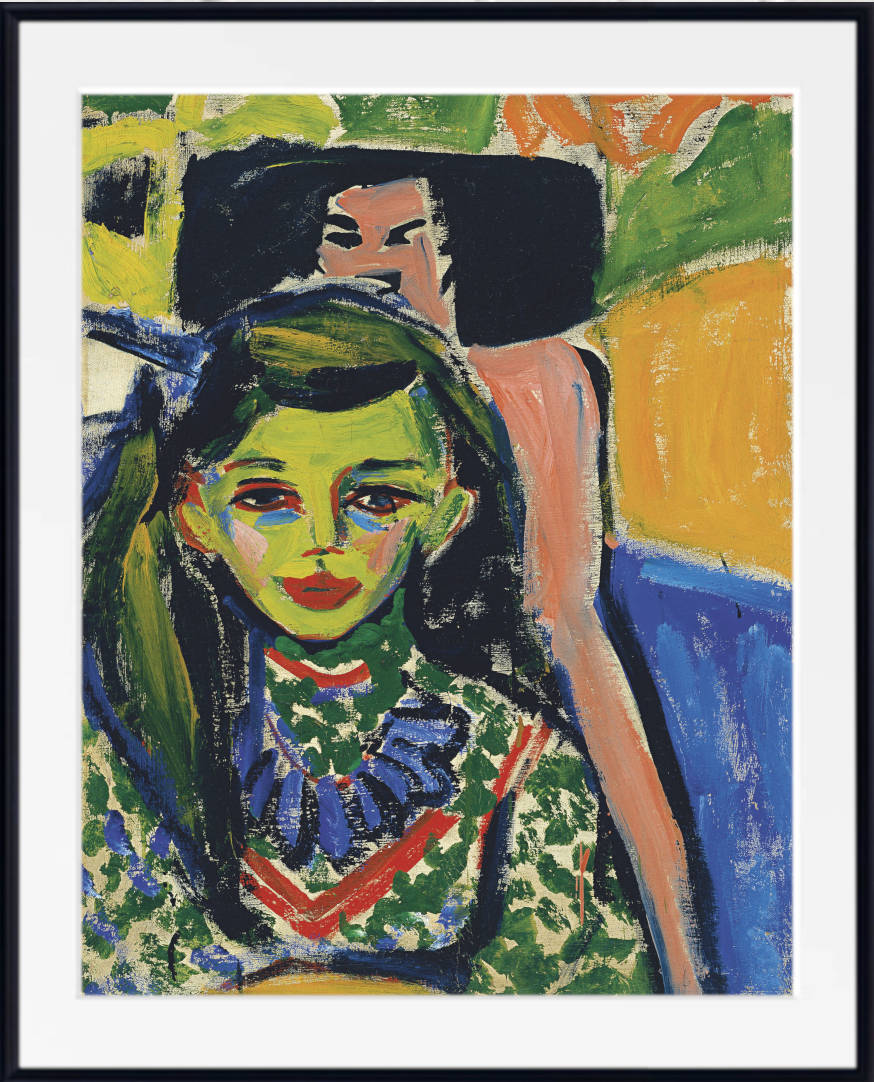 Ernst Ludwig Kirchner Expressionism Fine Art Print, Fränzi in front of carved chair