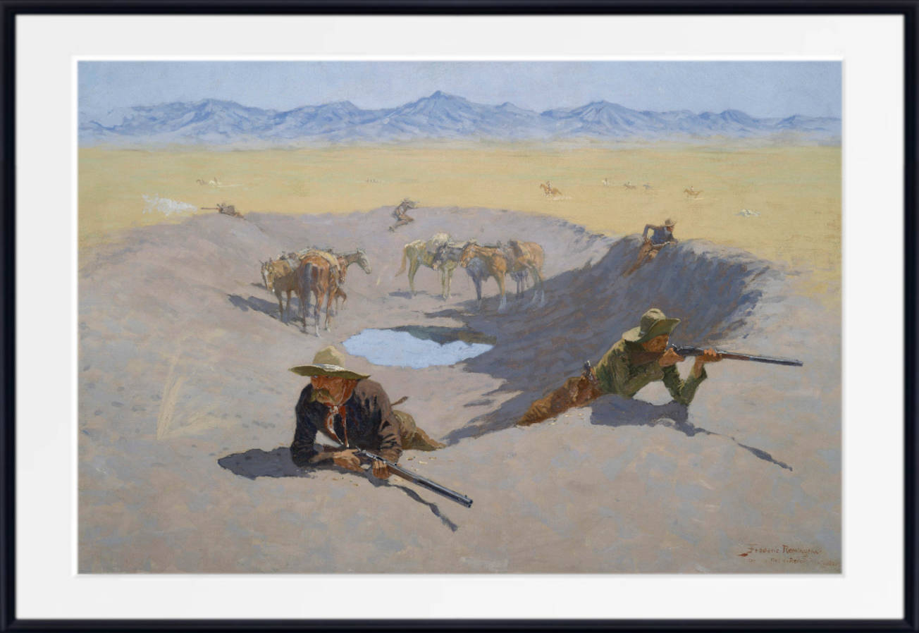 Frederic Remington, Old Masters Fine Art Print : Fight for the Waterhole