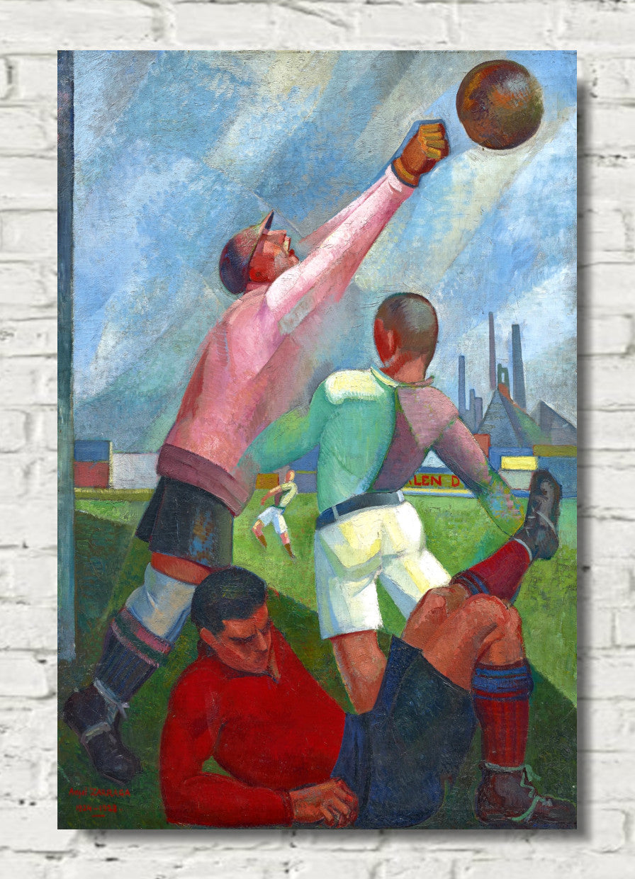 Soccer players on the field by Angel Zarraga