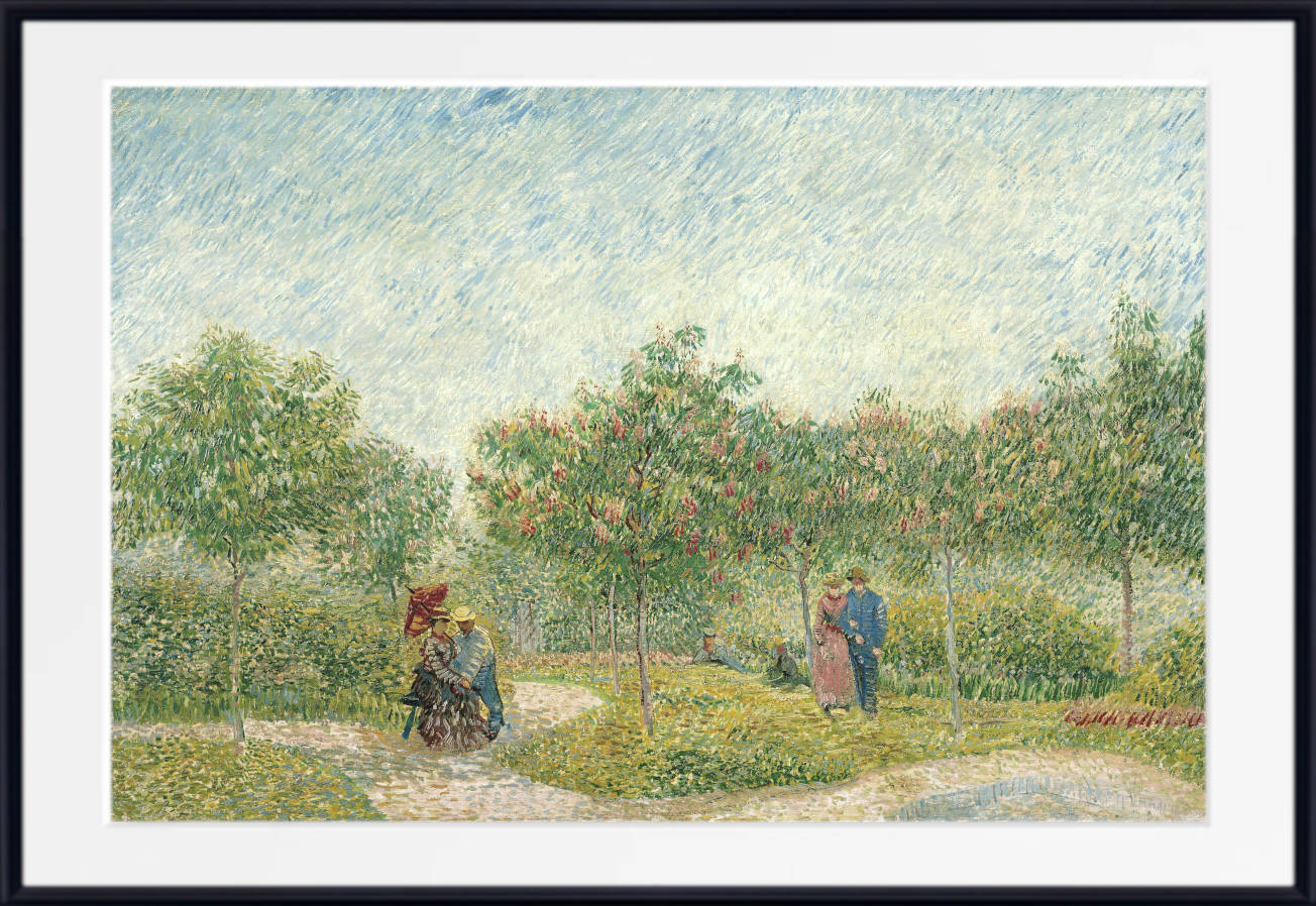 Vincent van Gogh Print, Garden in Montmarte with lovers (1887)
