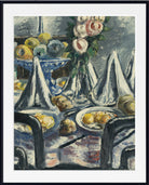Table Set With Napkins And Roses (1948) by Paul Kleinschmidt
