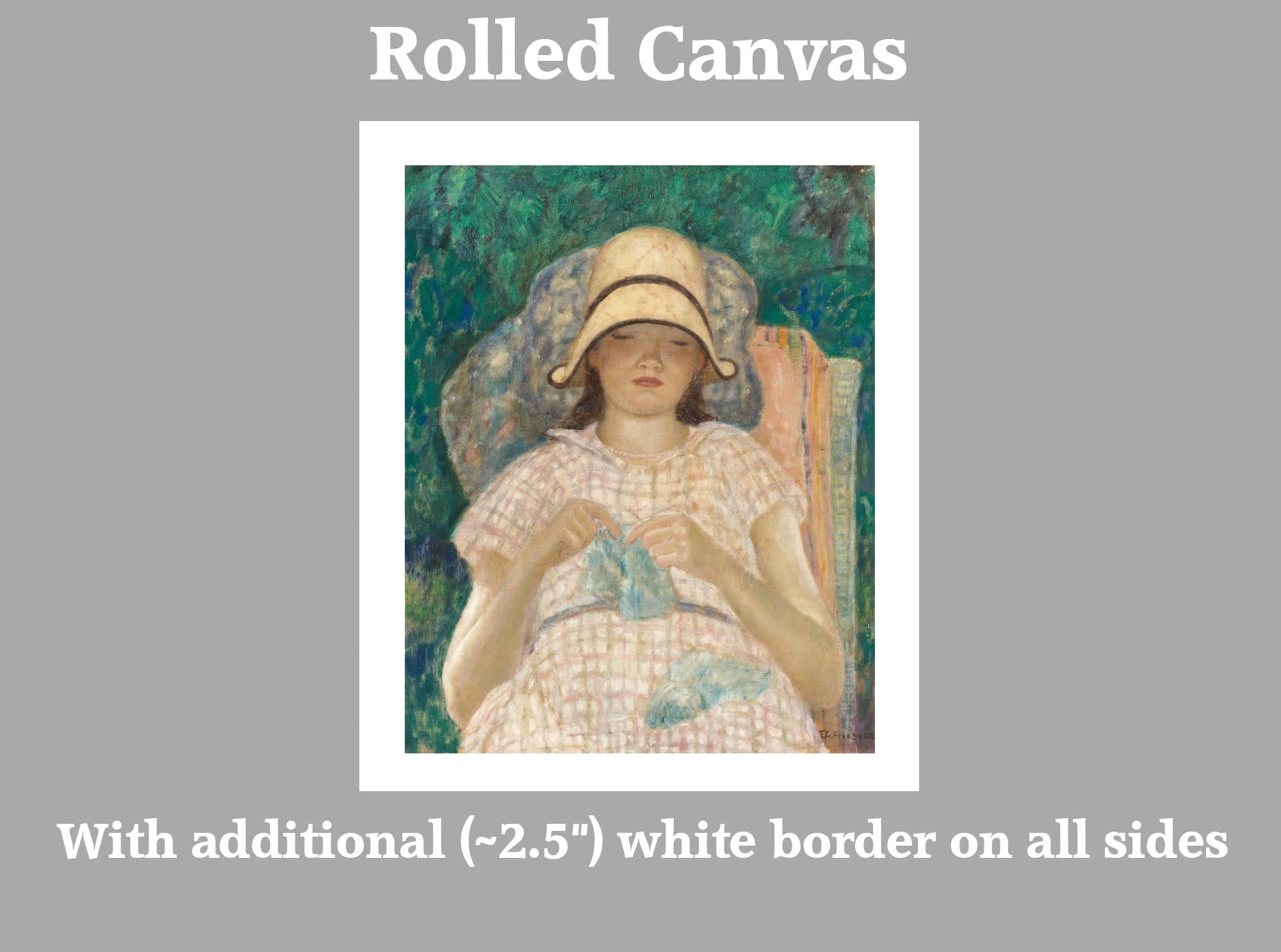 Frederick Carl Frieseke Prints, Girl Knitting from GalleryThane