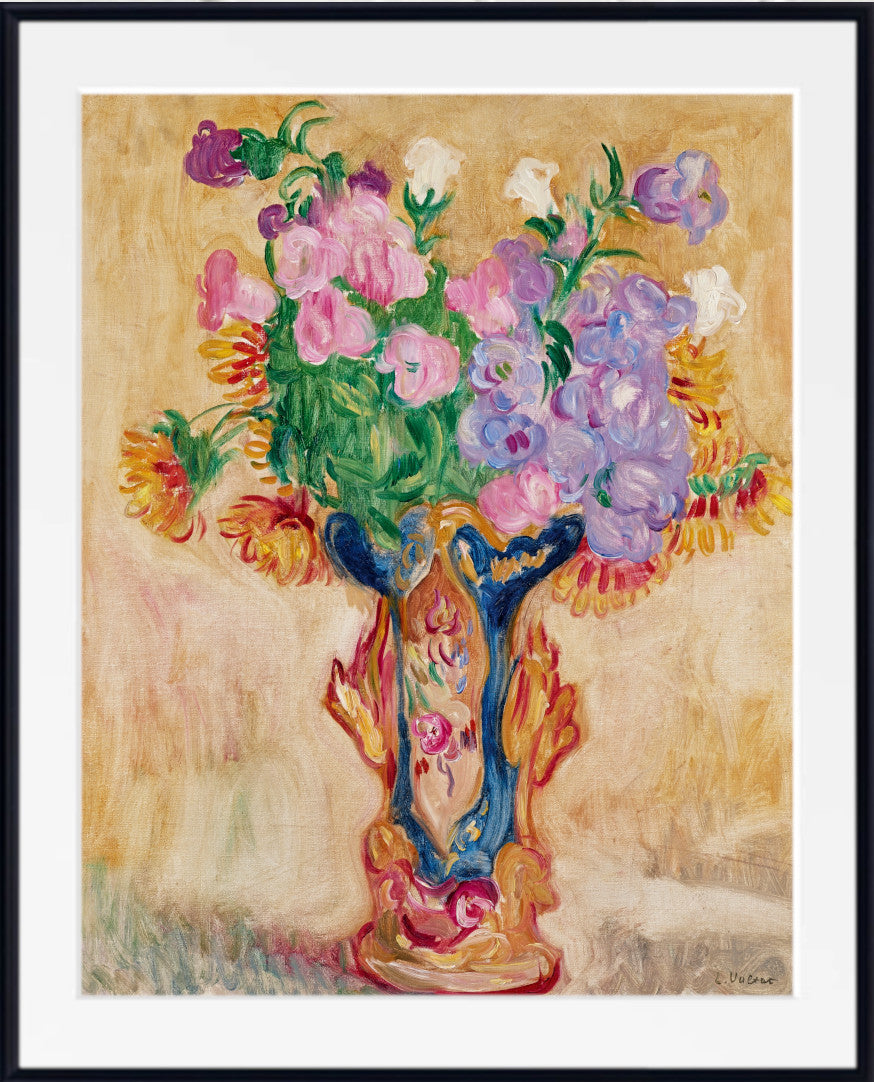 Large bouquet in porcelain vase by Louis Valtat