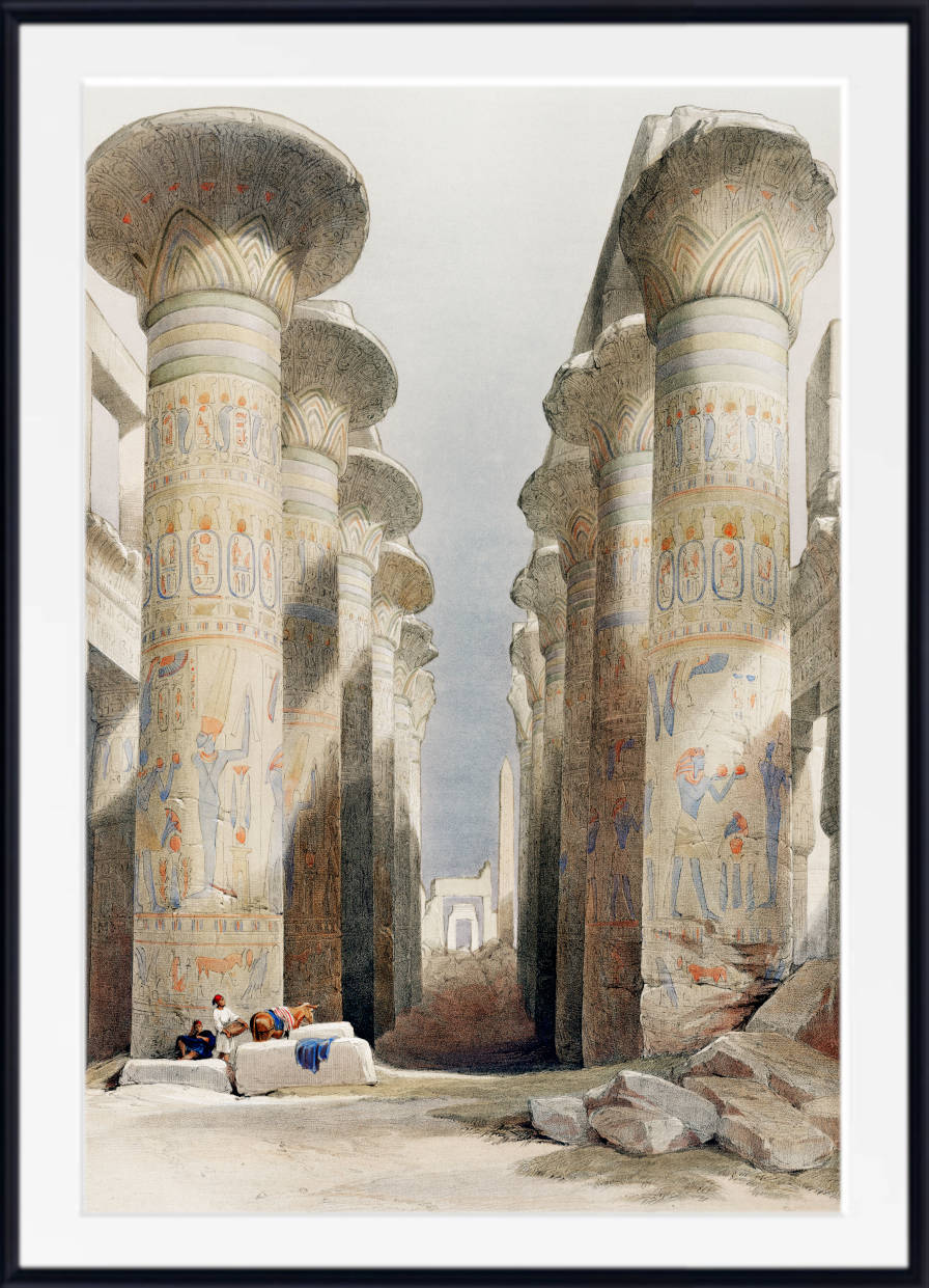 Great Hall at Karnak temple in Thebes, David Roberts Fine Art Print
