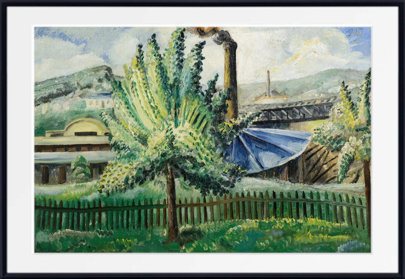 Baumgarten in front of freight yard (1927) by Paul Kleinschmidt