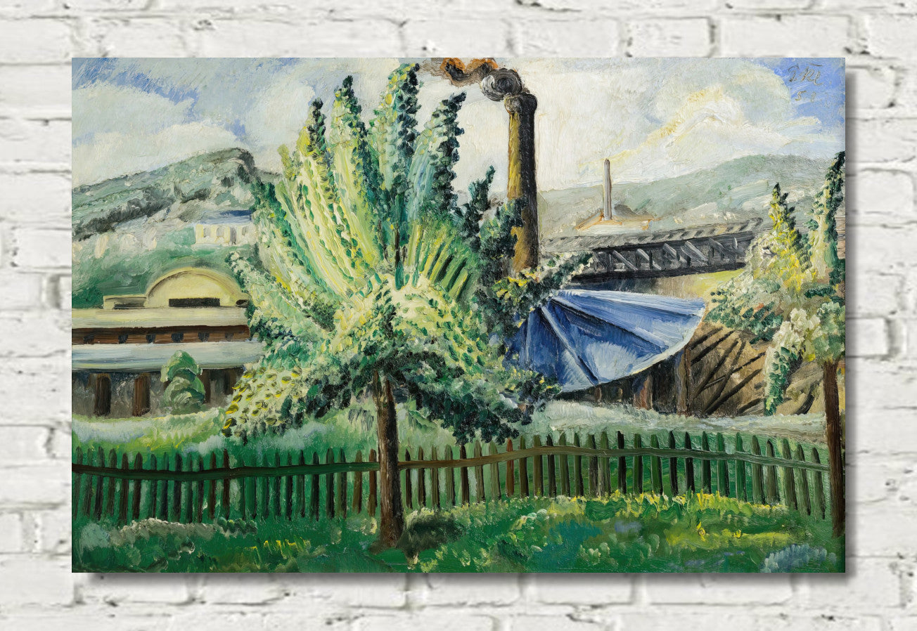 Baumgarten in front of freight yard (1927) by Paul Kleinschmidt