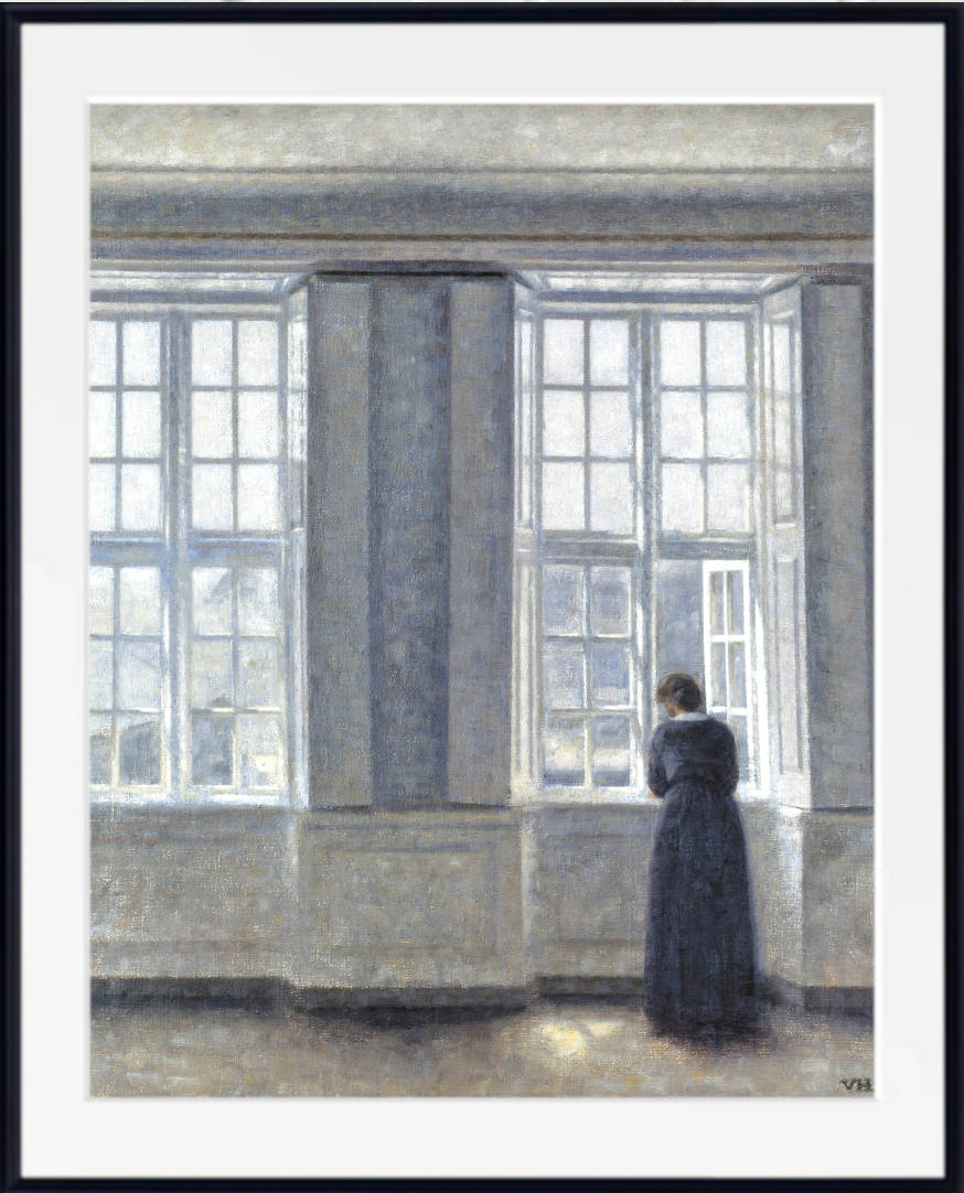 Wilhelm Hammershoi Fine Art Print,Tall Windows