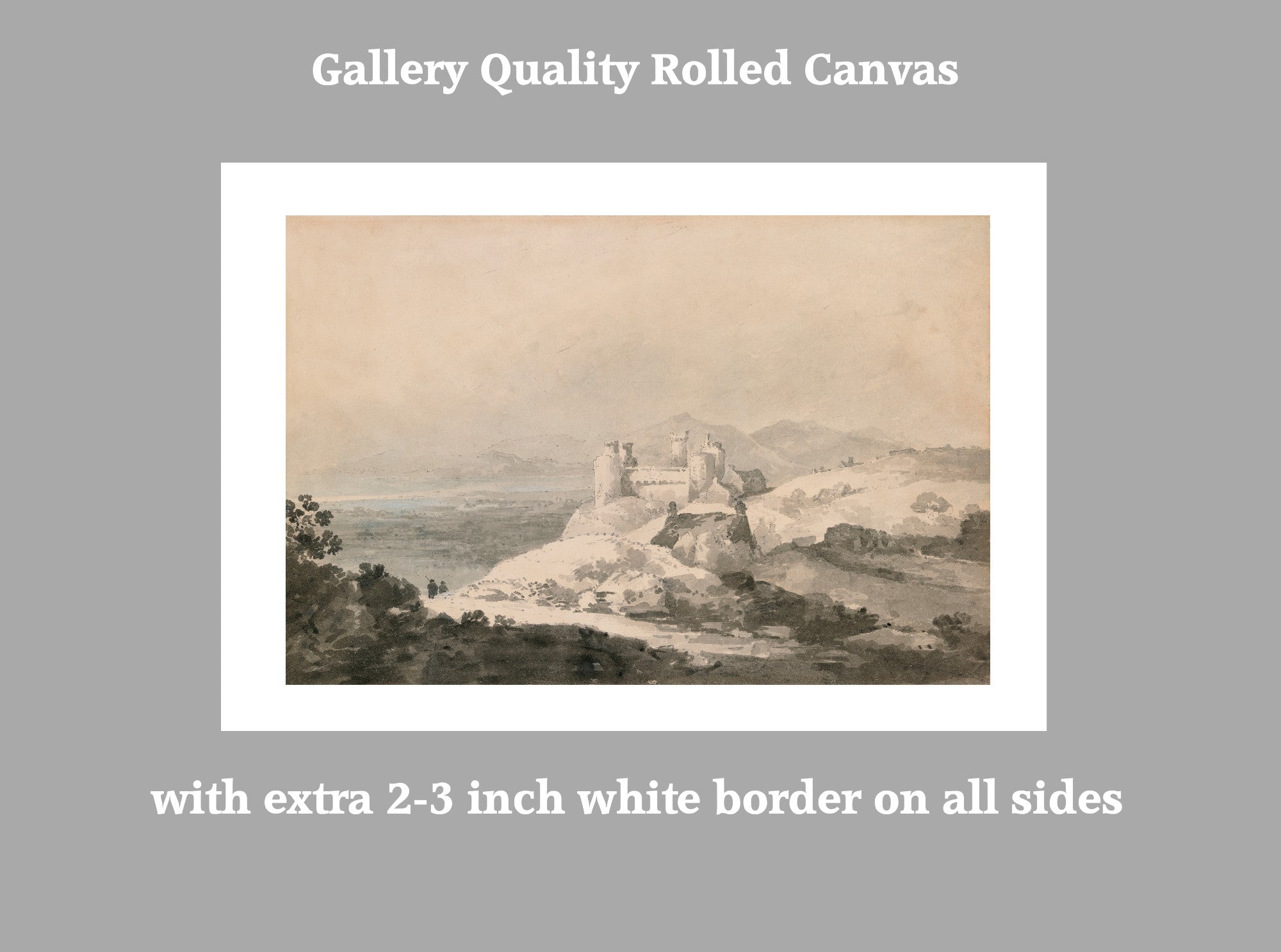 Harlech Castle, Wales, from the South: by William Turner