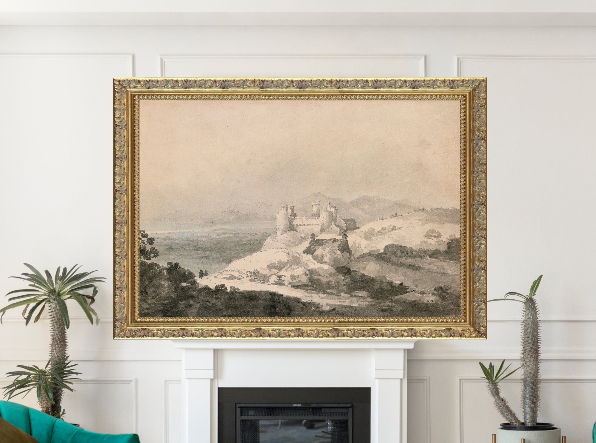 Harlech Castle, Wales, from the South: by William Turner