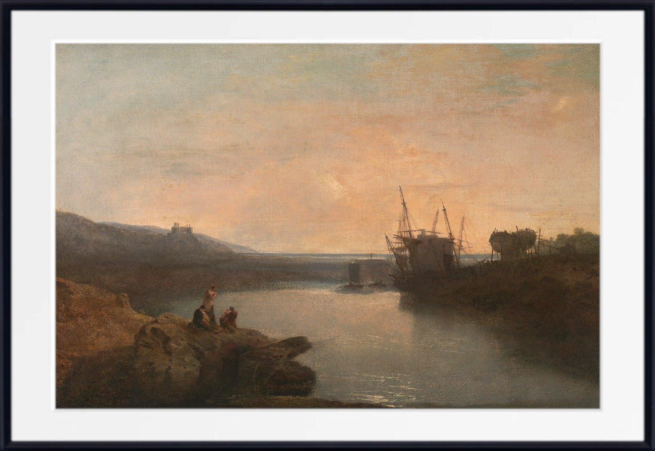 Harlech Castle, from Tygwyn Ferry, Summer’s Evening Twilight" (1799) by William Turner
