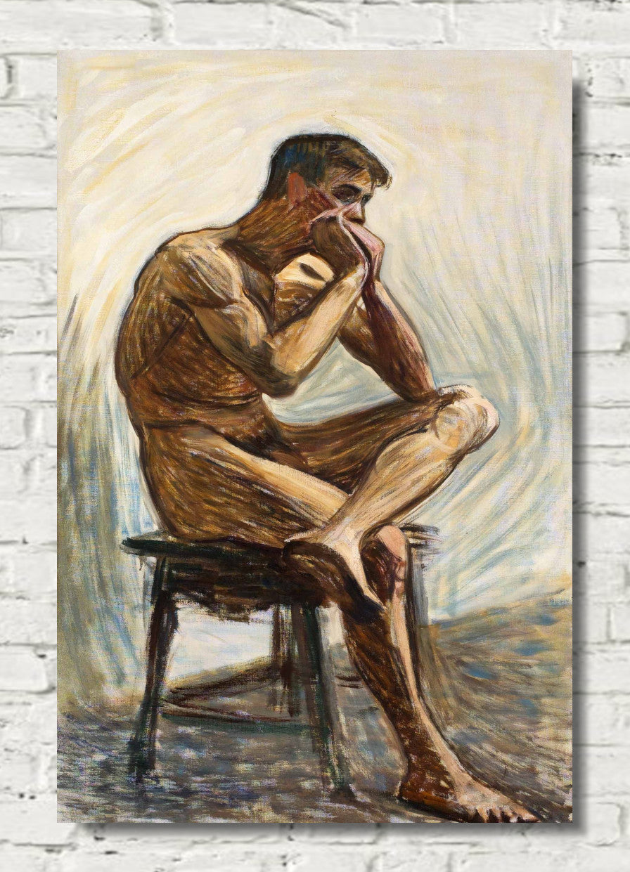 Eugene Jansson, Harmonica Player, Seated Nude