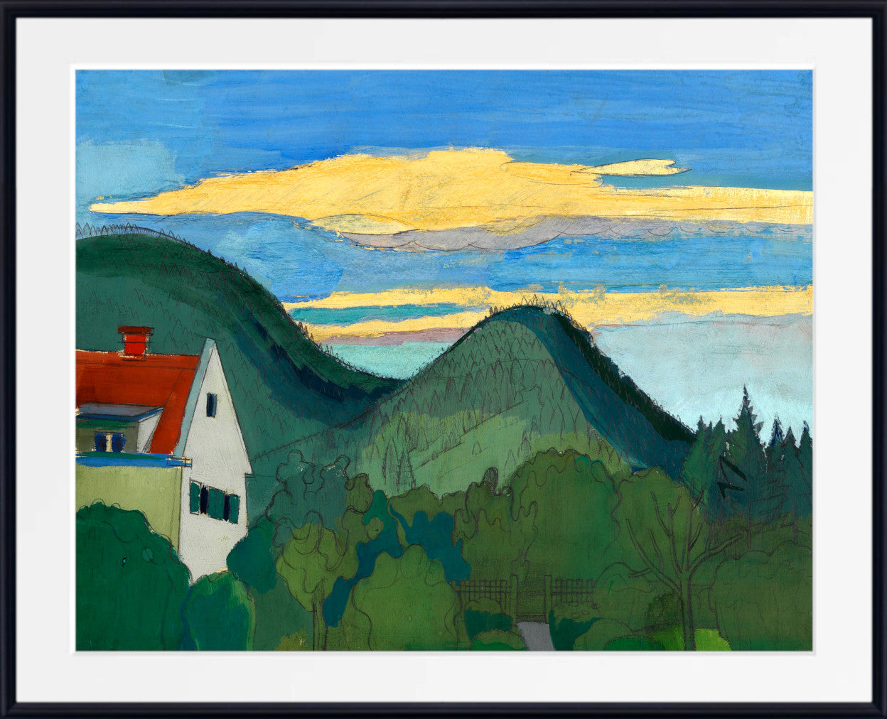House in forest landscape (1943), Karl Wiener Print